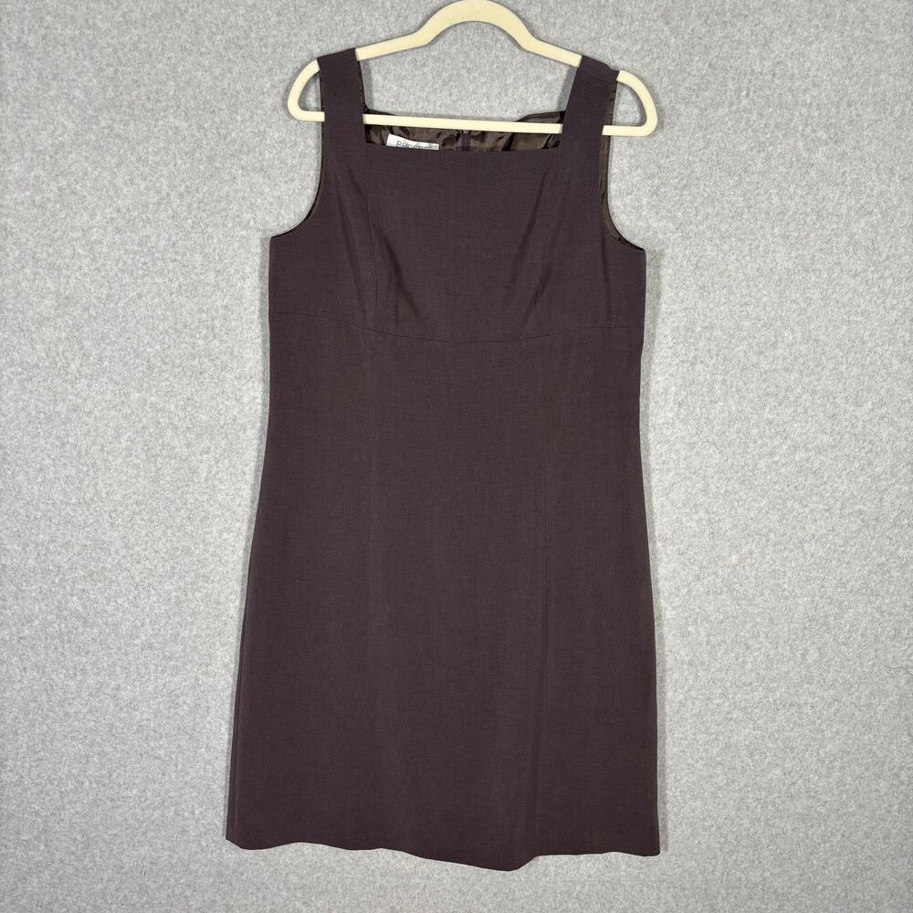 Vintage 90s Phoebe‎ Dress 14 Chocolate Purple Career Work Church Minimal Neutral